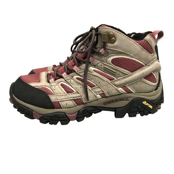 Merrell Womens Boulder Blush Hiking Boots Size 8 US/38.5 EU Vibram Soles Suede & - Picture 3 of 11